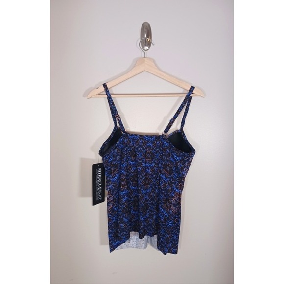 Miraclesuit Thebes Allura Tankini Top Blue Women's Size 14 NWT - Picture 3 of 4